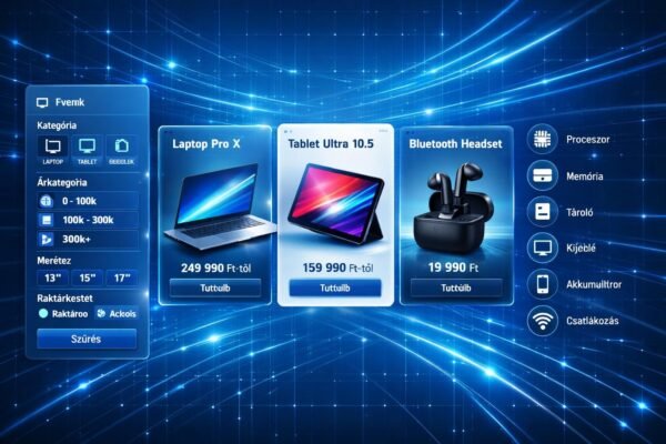 Interaktív termékkatalógus dizájnja digitális eszközökön megjelenítve