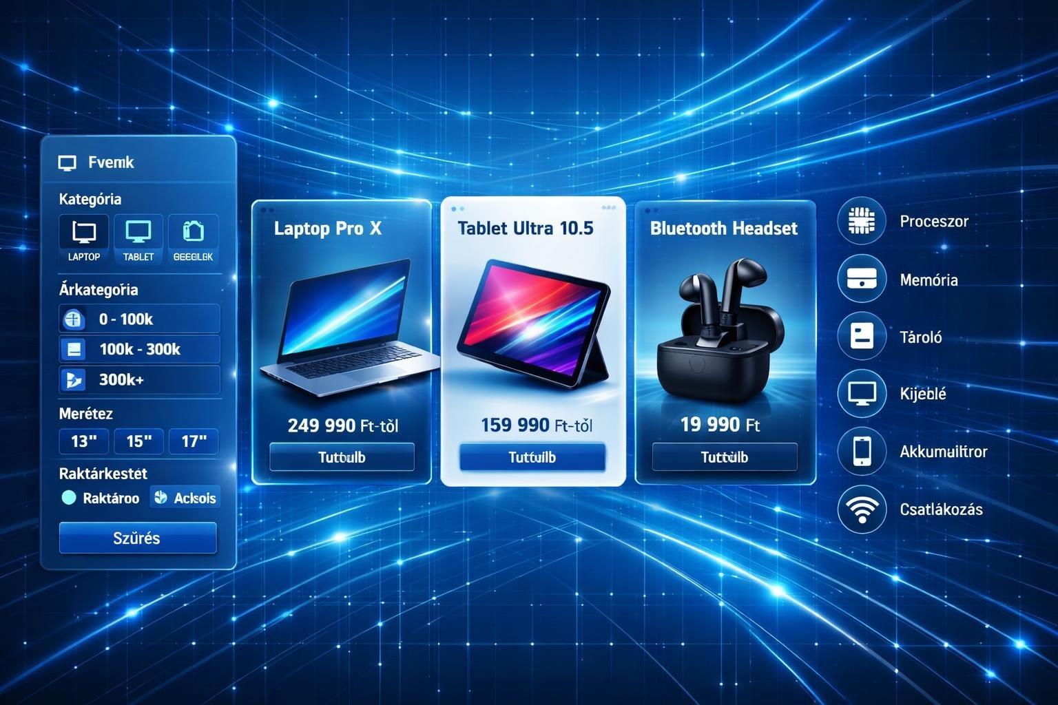 Interaktív termékkatalógus dizájnja digitális eszközökön megjelenítve
