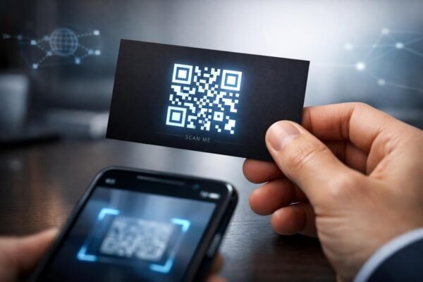 Interaktív névjegykártya QR-kóddal digitális bemutatkozáshoz