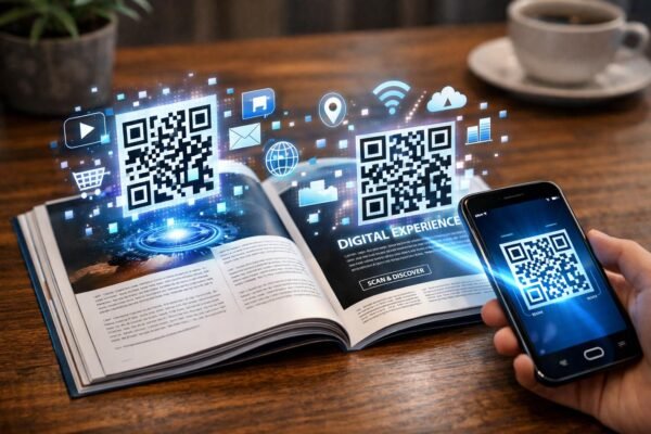 Interaktív nyomtatott magazin QR-kóddal és digitális tartalommal