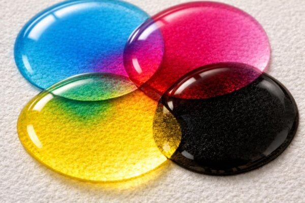 CMYK színrendszer nyomtatási festékekkel, papíron megjelenő színek